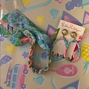 Lily Pulitzer earrings and bracelet